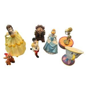 Vintage Disney Japan Figurine Set Bundle Belle Chip Cinderella Prince Musical‎